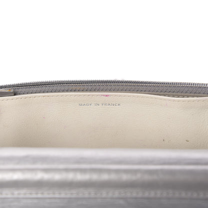 Chanel Metallic Aged Calfskin Quilted Wallet On Chain WOC Silver 7 of 13