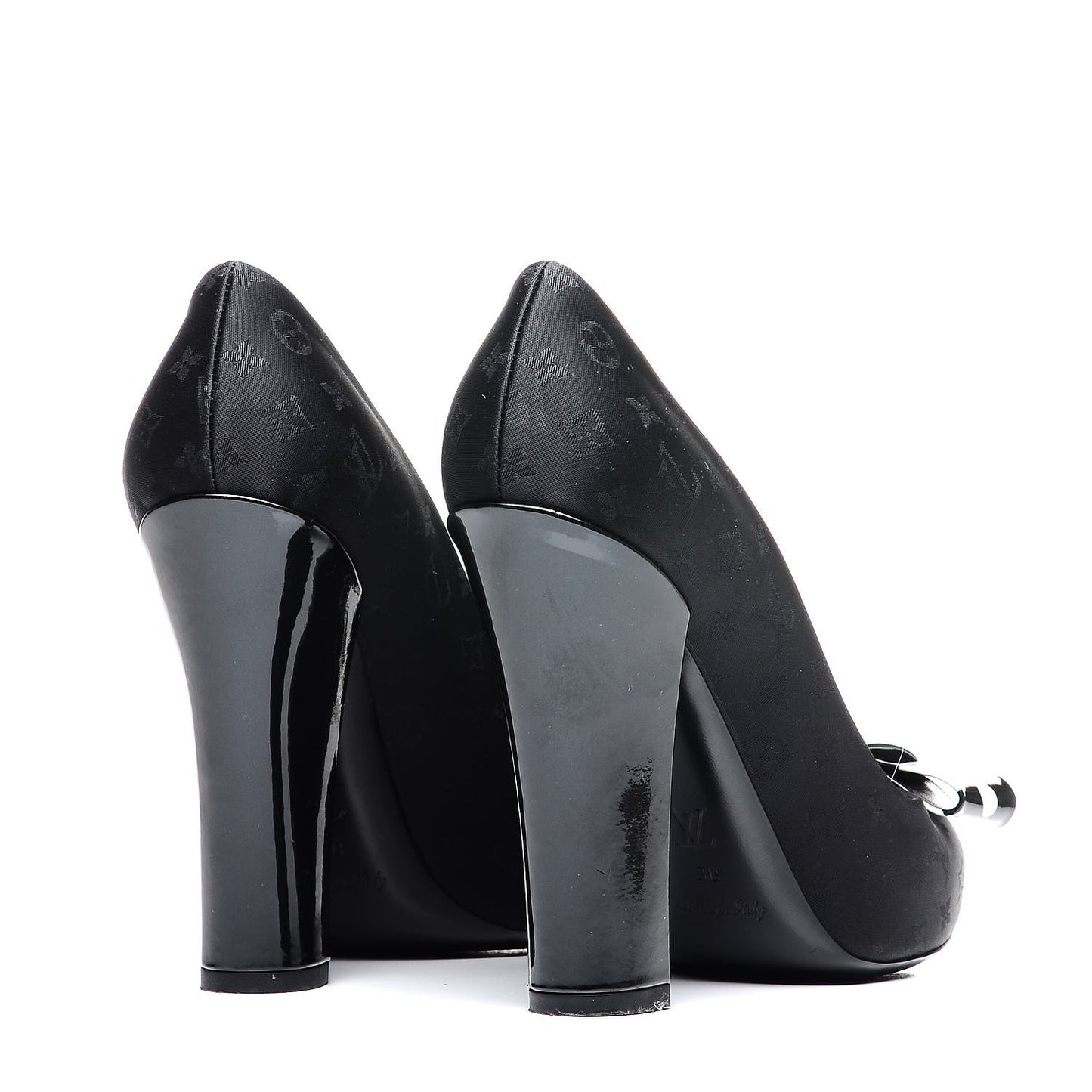 Satin Patent Kusama Infinity Dots Pumps 38 Black White