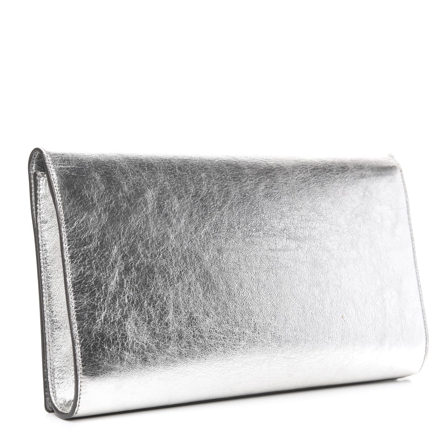 Saint Laurent Metallic Calfskin Monogram Large Belle De Jour Clutch Silver 3 of 11