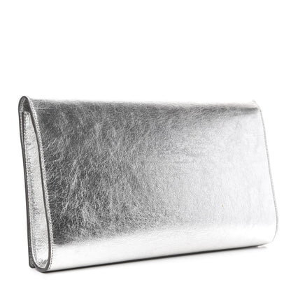 Saint Laurent Metallic Calfskin Monogram Large Belle De Jour Clutch Silver 3 of 11