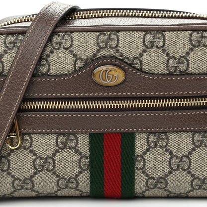 Gucci GG Supreme Monogram Web Mini Ophidia Shoulder Bag Brown 8 of 11