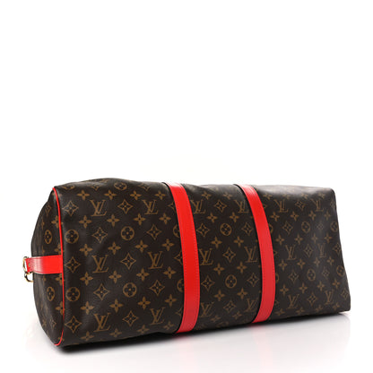 Louis Vuitton Calfskin Monogram Keepall Bandouliere 50 Coquelicot 3 of 8