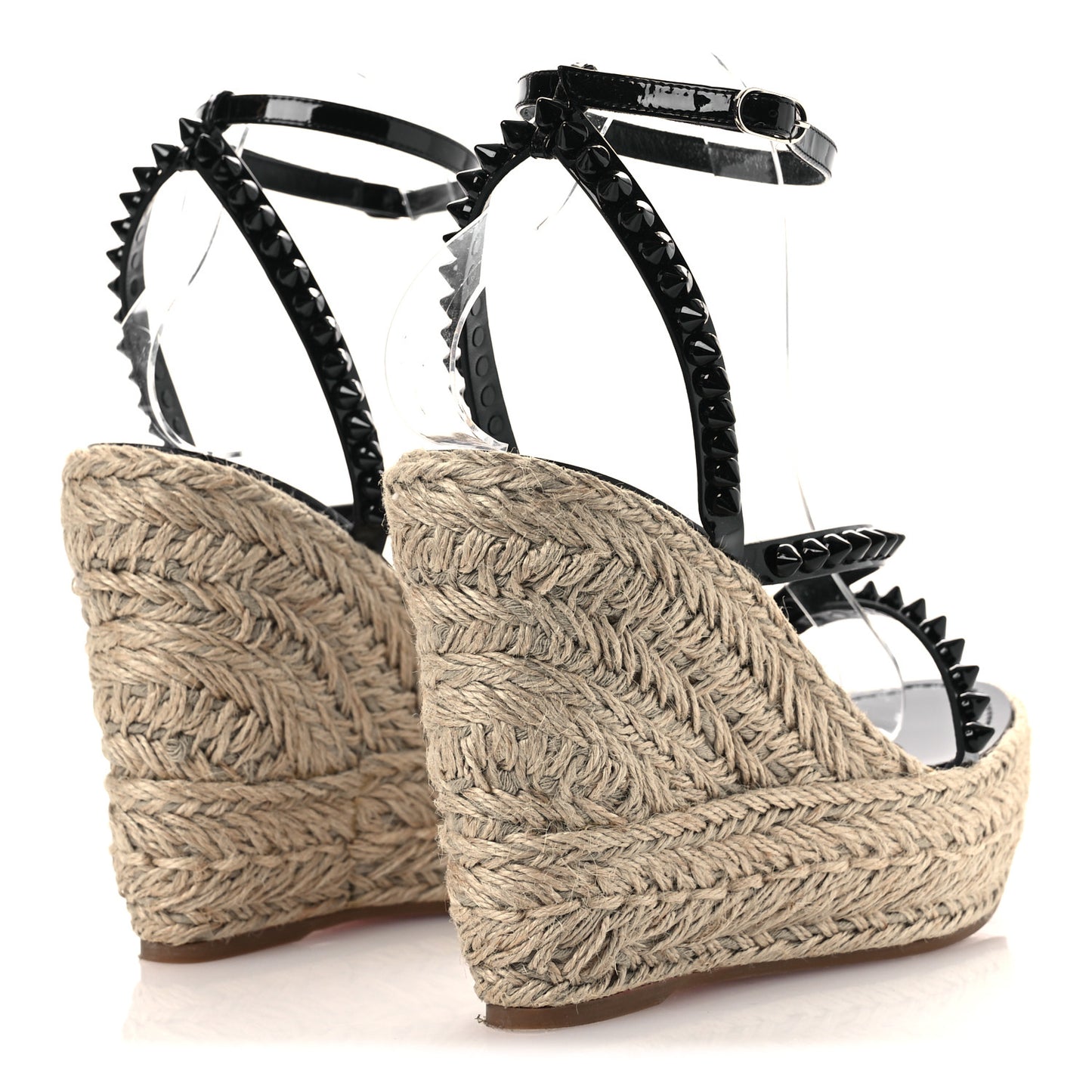Patent Mafaldina 120 Wedge Sandals 40 Black