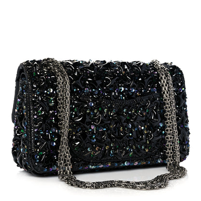 Chanel Patent Sequin Crystal Ruched 2.55 Reissue 225 Flap Black 3 of 10