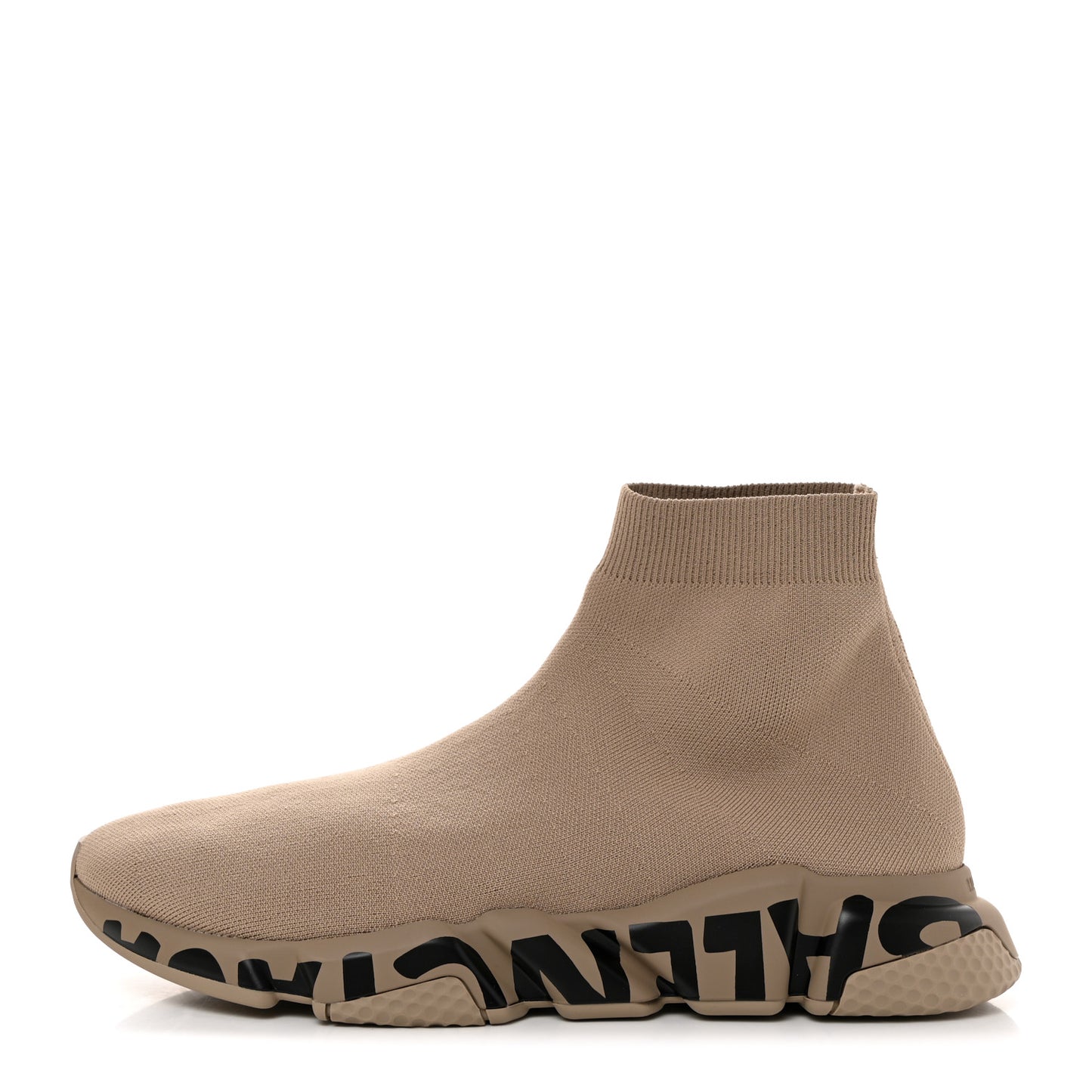 Neoprene Knit Mens Speed Graffiti Sneakers 46 Beige