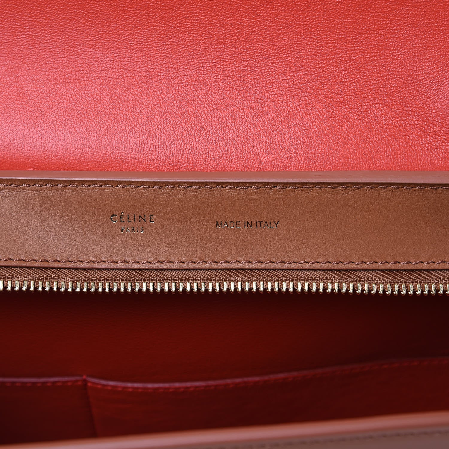 Celine Natural Calfskin Suede Medium Bi-Color Trapeze Tan 6 of 9