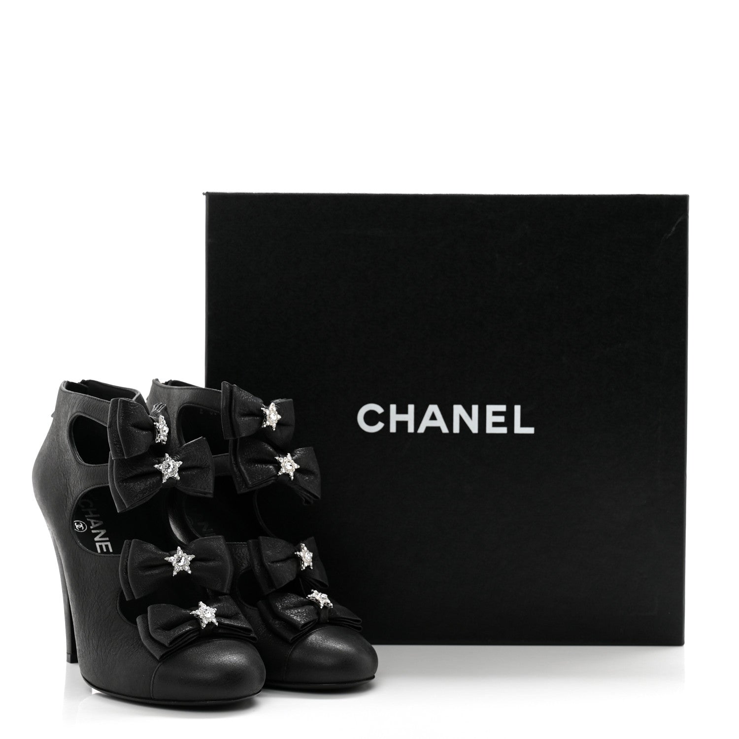 Chanel Buffalo Glitter Crystal Star Pumps 39 Black 12 of 12