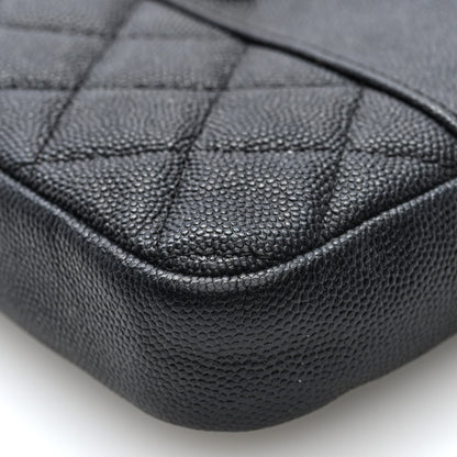 Chanel Caviar Quilted Zipped Phone Holder With Chain Black 10 of 10
