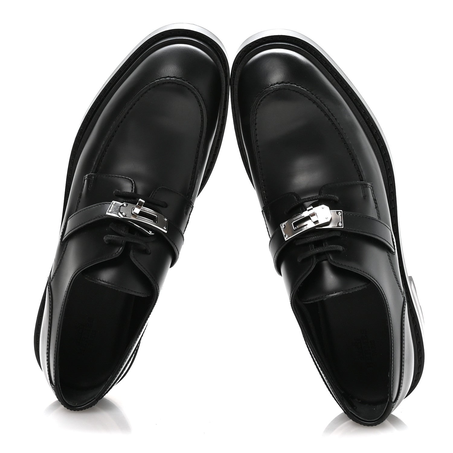 Hermes Glossed Calfskin First Oxford 39 Black 2 of 9