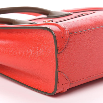 Celine Goatskin Nano Tri-Color Luggage Red 7 of 8