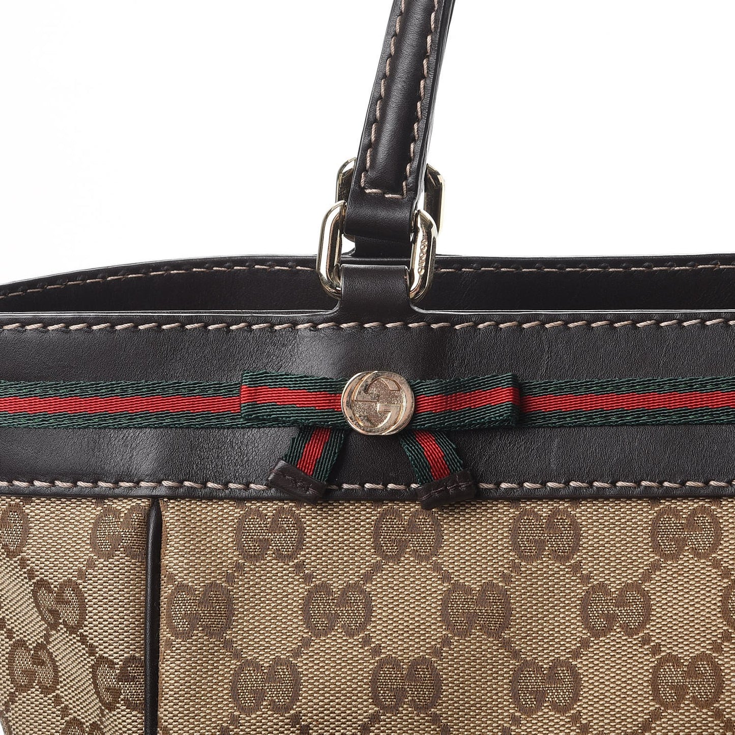 Monogram Web Medium Mayfair Tote Dark Brown