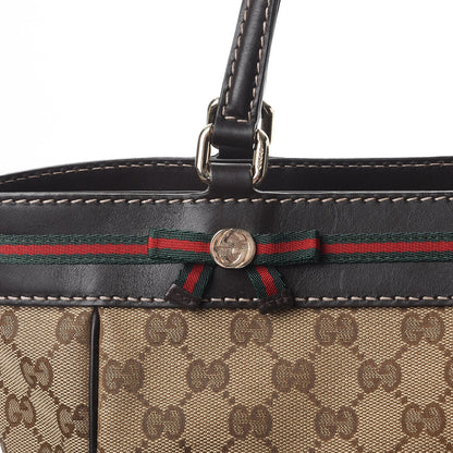 Gucci Monogram Web Medium Mayfair Tote Dark Brown 9 of 12