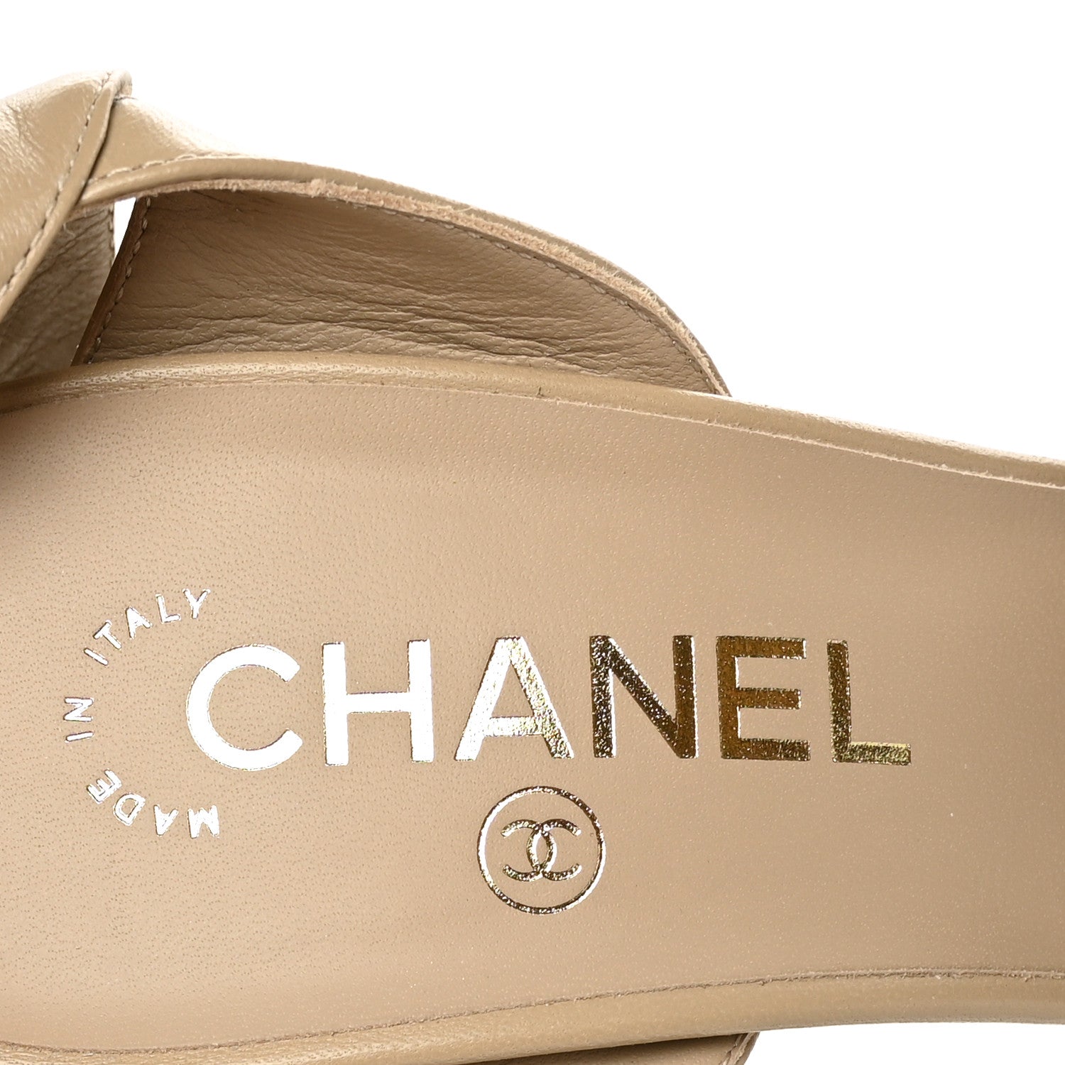 Chanel Lambskin Velvet Cap Toe Logo Pumps 41 Beige Black 7 of 8