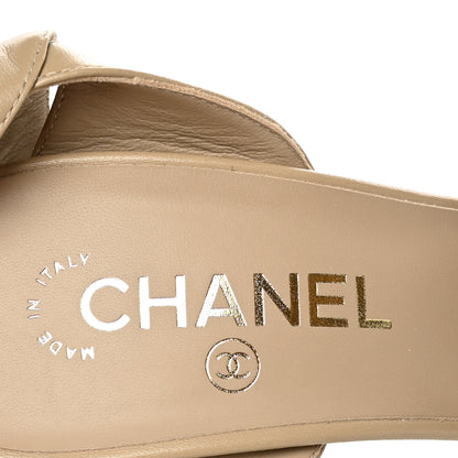Chanel Lambskin Velvet Cap Toe Logo Pumps 41 Beige Black 7 of 8