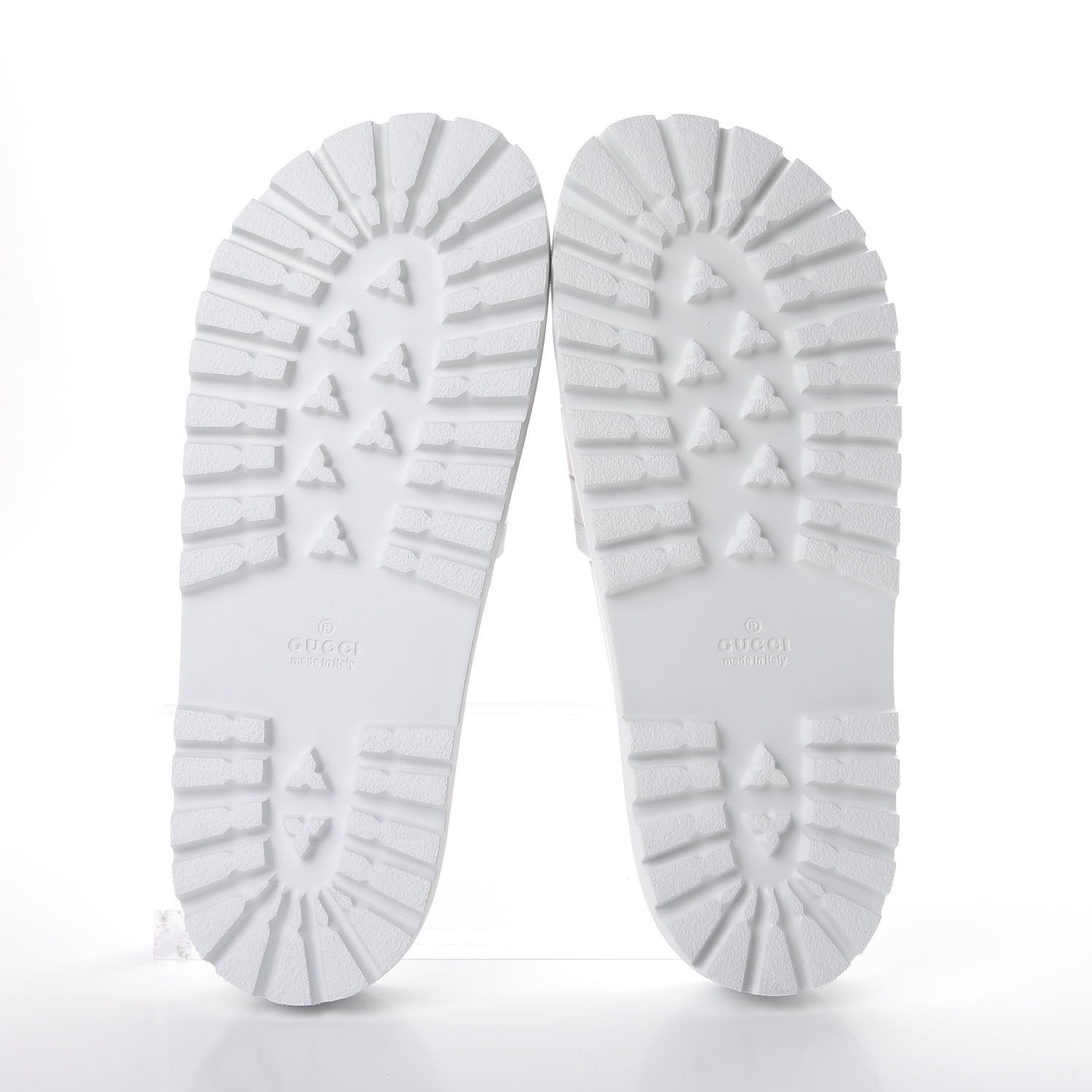 Gucci Rubber Web Mens Lug Sole Slide Sandals 9 Great White Green Red 6 of 10
