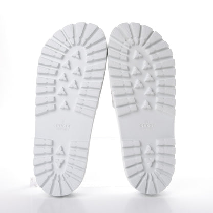 Gucci Rubber Web Mens Lug Sole Slide Sandals 9 Great White Green Red 6 of 10