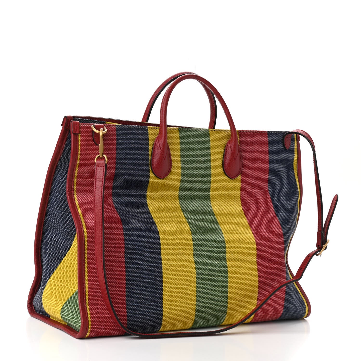 Gucci Canvas Marley Stripe Script Logo Large Gucci 100 Tote Bag Multicolor 3 of 10