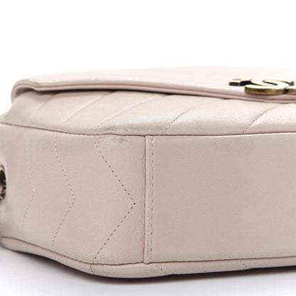Chanel Shiny Lambskin Chevron Stitched Small Coco Camera Case Beige 8 of 12