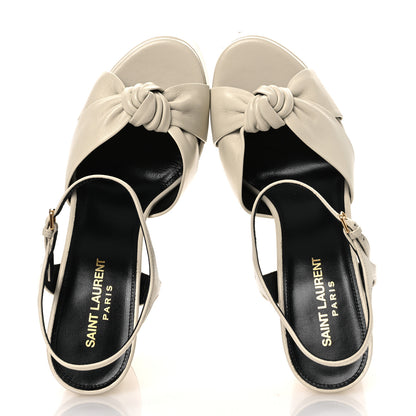 Saint Laurent Vendome Bianca 85 Platform Sandals 38 Pearl 2 of 12