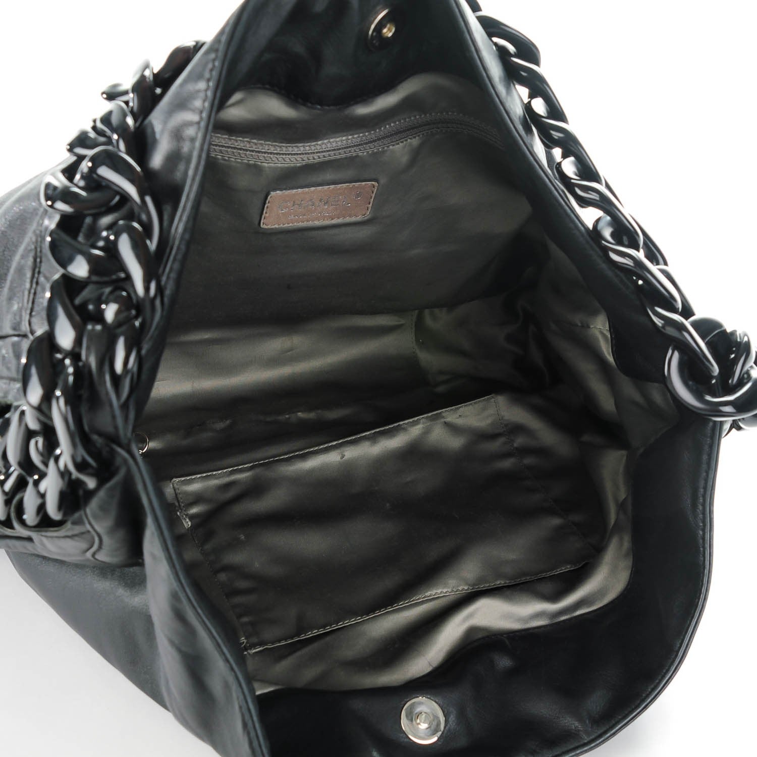 Chanel Calfskin Modern Chain Rhodoid Hobo Black 5 of 7