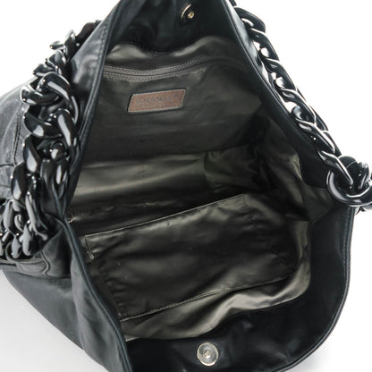 Chanel Calfskin Modern Chain Rhodoid Hobo Black 5 of 7