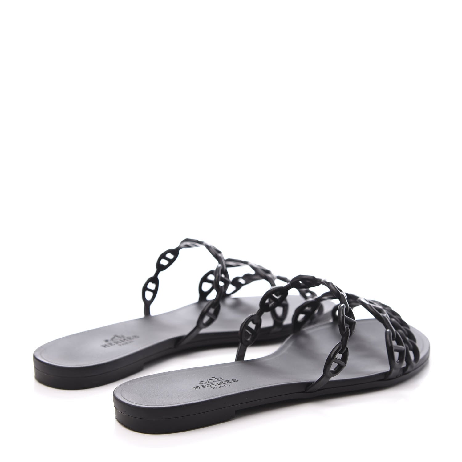 Hermes Rubber Chaine d'Ancre Rivage Sandals 36 Black 4 of 10