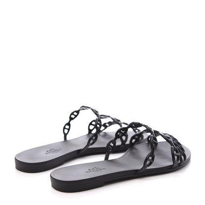 Hermes Rubber Chaine d'Ancre Rivage Sandals 36 Black 4 of 10