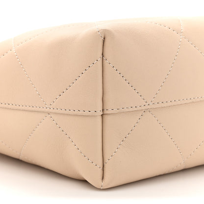 Chanel Shiny Lambskin Quilted Small Hobo Beige 10 of 12