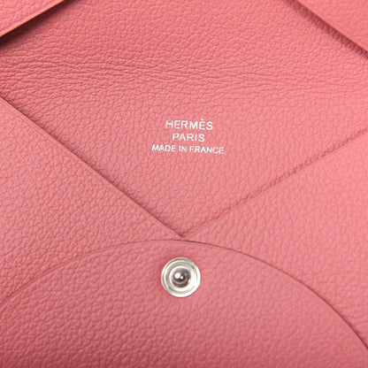 Hermes Evercolor Calvi Card Case Rose Azalee 6 of 8