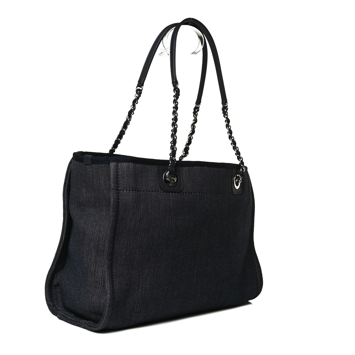 Chanel Denim Small Deauville Tote Dark Blue 3 of 12