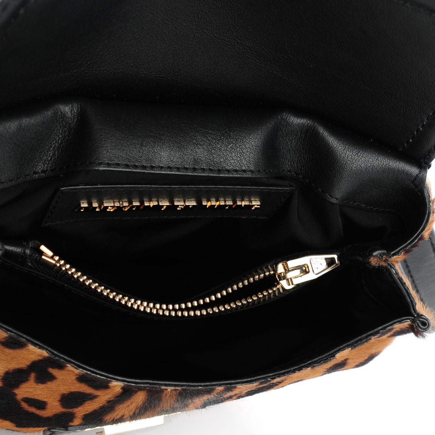 Leopard Calf hair Small Marion Black Silver Hardware
