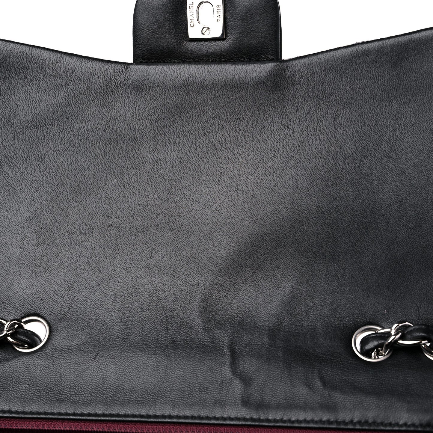 Lambskin Quilted Jumbo Single Flap Black