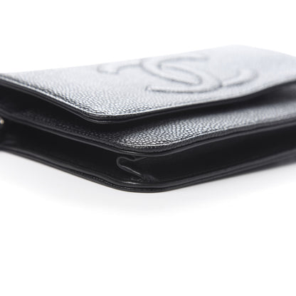 Chanel Caviar Timeless CC Wallet On Chain WOC Black 9 of 11