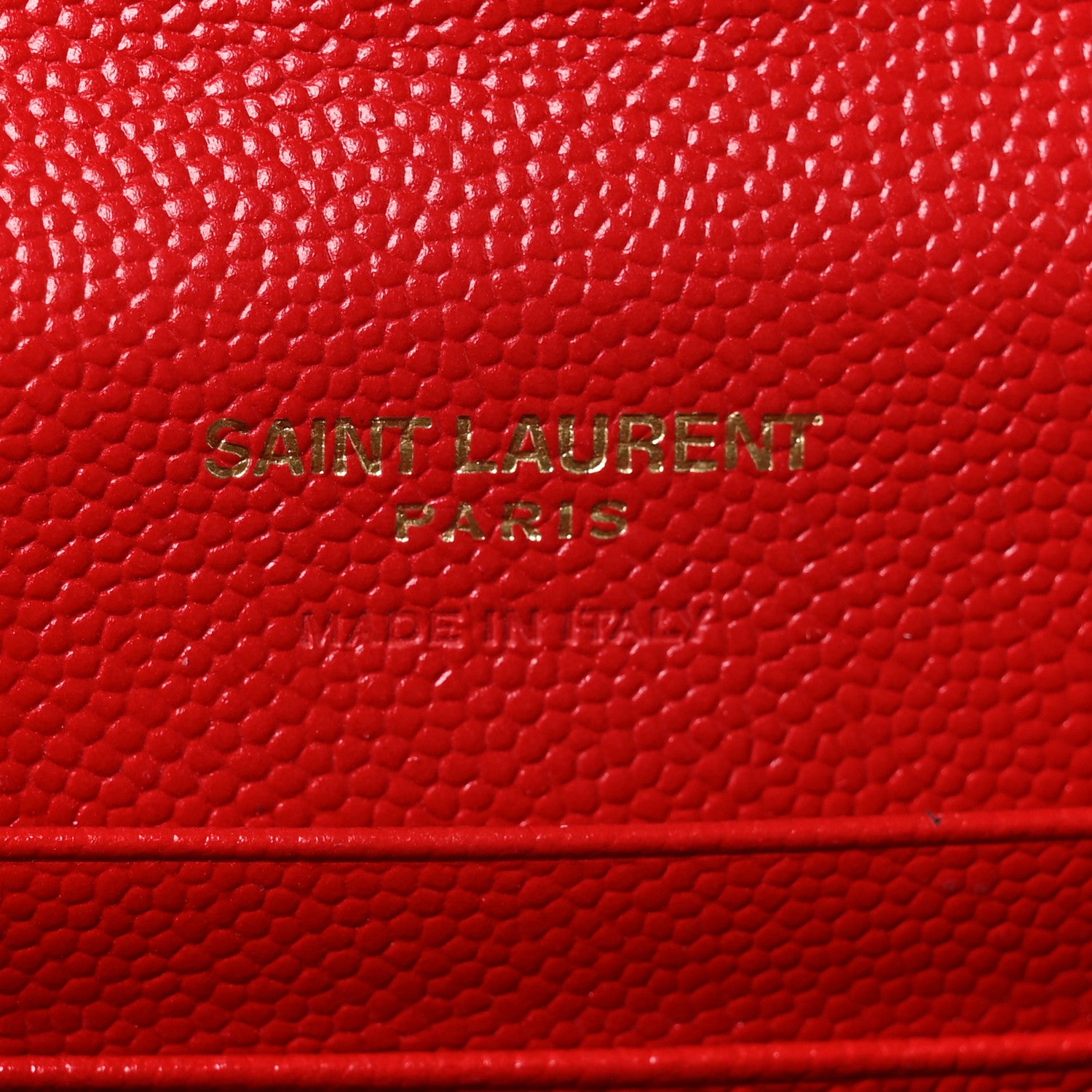 Saint Laurent Grain De Poudre Matelasse Chevron Small Monogram Envelope Wallet Bandana Red 6 of 8