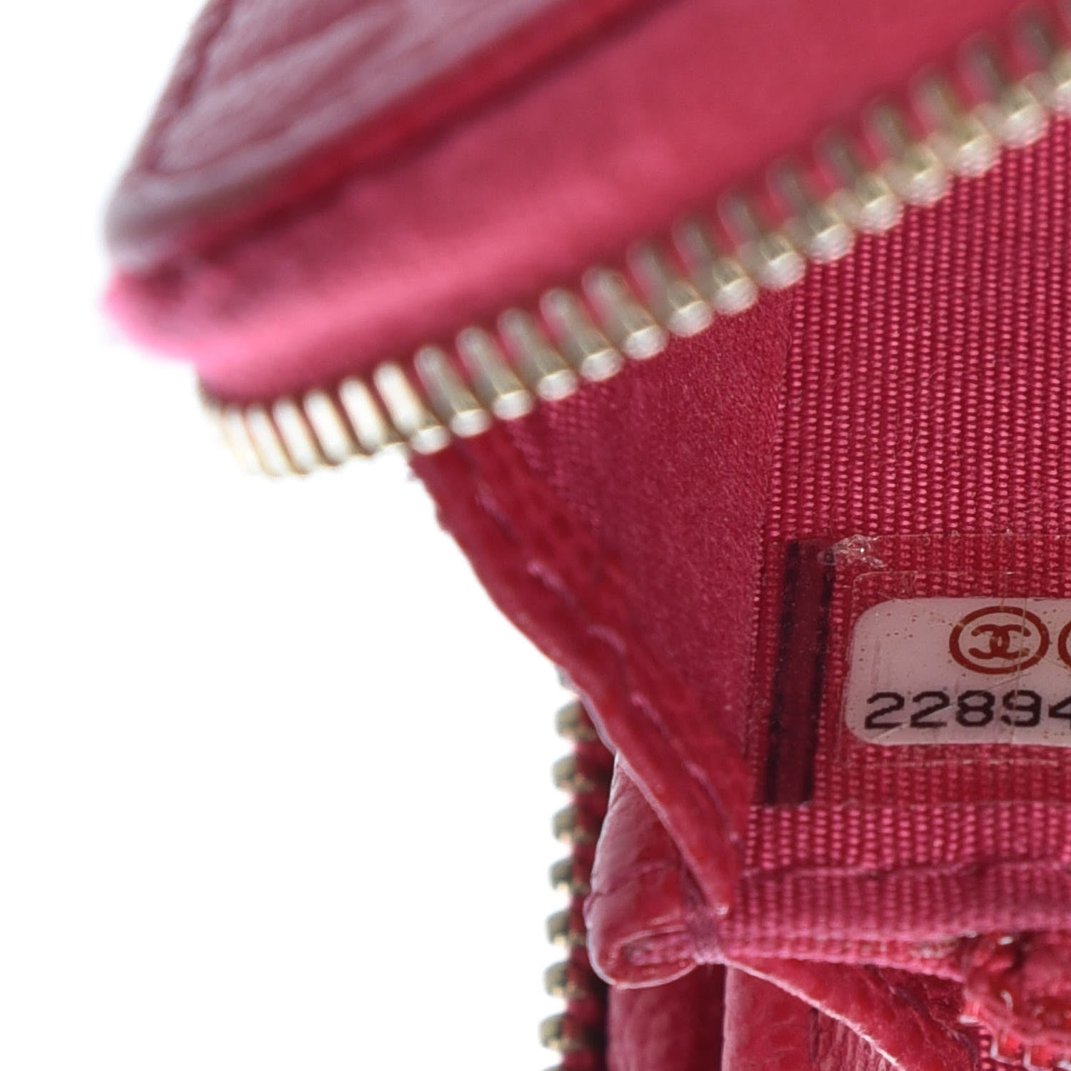 Chanel Caviar Camellia Embossed Small Zip Around Wallet Dark Pink 8 of 11