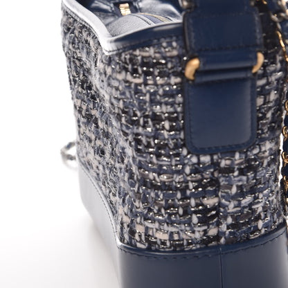 Chanel Tweed Calfskin Small Gabrielle Hobo Blue 9 of 9