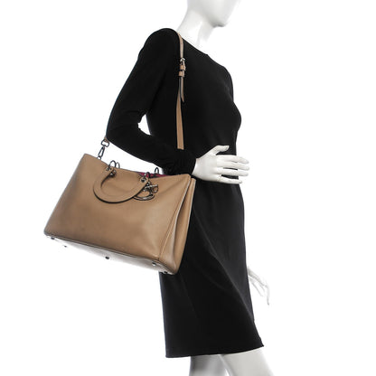 Christian Dior Smooth Calfskin Large Diorissimo Tote Beige Fuchsia 3 of 8