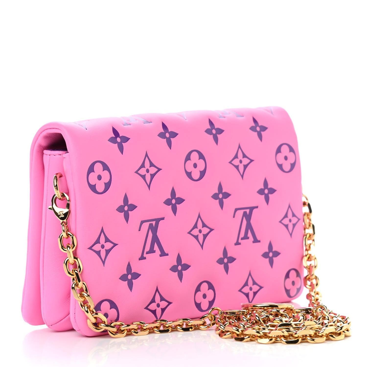 Louis Vuitton Lambskin Embossed Monogram Vuittamins Pochette Coussin Rose Violet 2 of 9