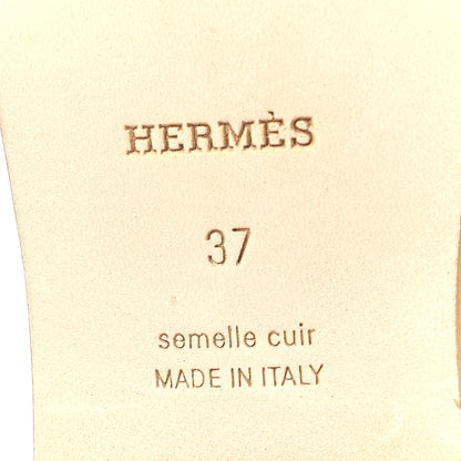 Hermes Calfskin Oran Sandals 37 Jaune Citron 6 of 8