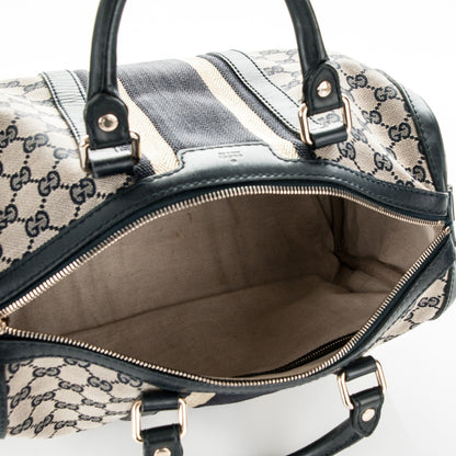 Gucci Monogram Vintage Web Medium Boston Navy 5 of 7