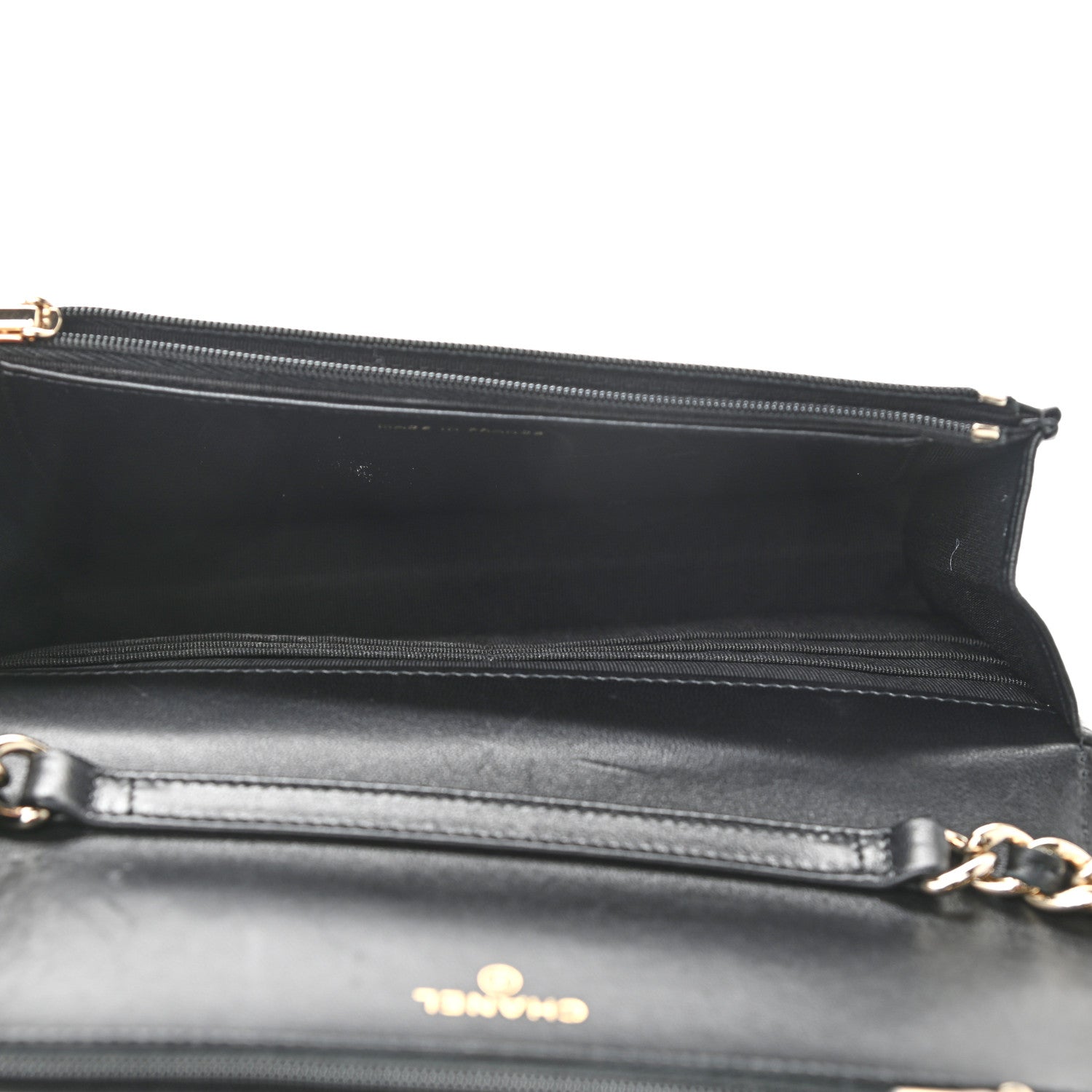Chanel Lambskin Quilted Coco Charms Wallet On Chain Black 4 of 13