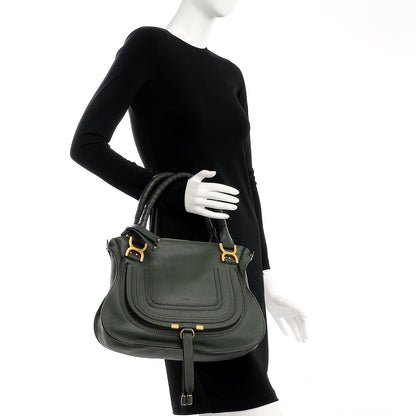 Chloe Calfskin Medium Marcie Satchel Midnight Green 3 of 8