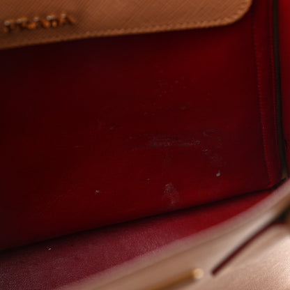 Prada Saffiano Cuir Medium Double Bag Caramel Fuoco 14 of 19