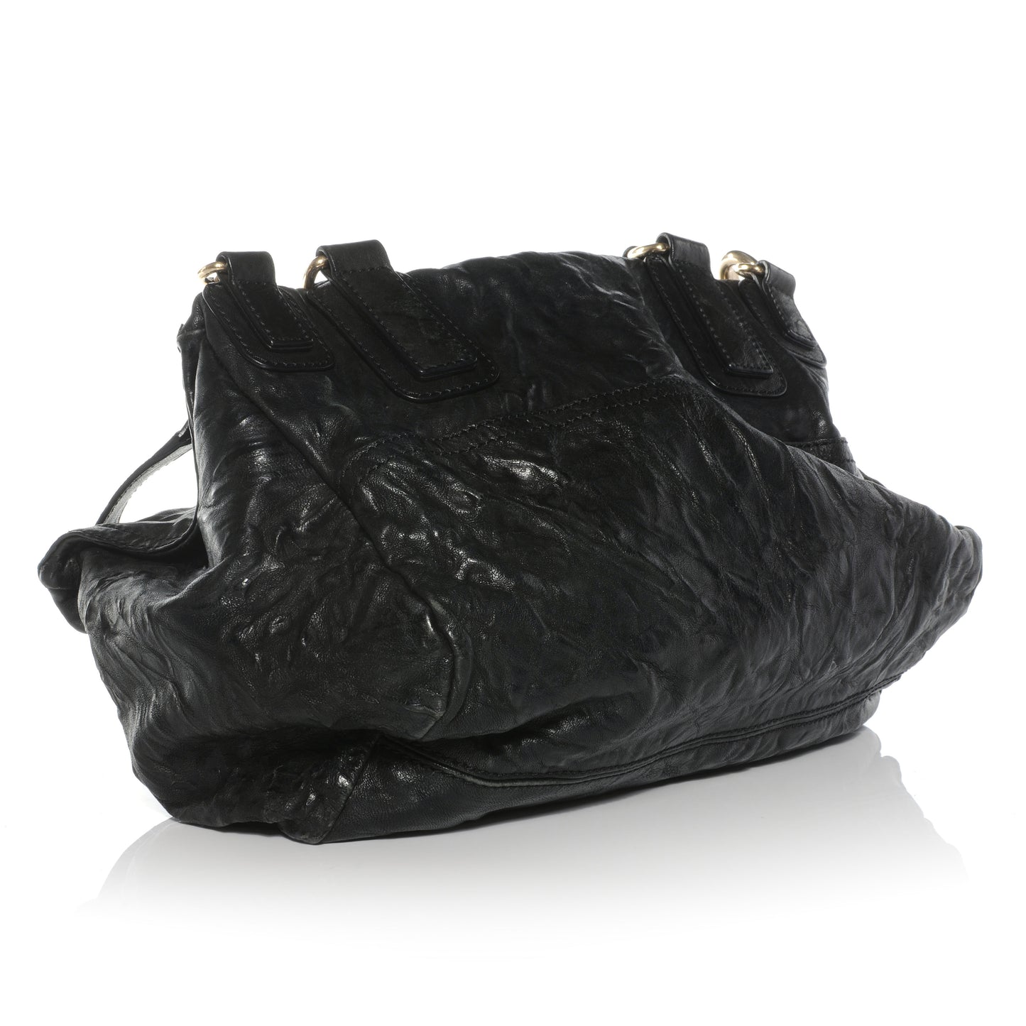Tumbled Sheepskin Medium Pandora Bag Black