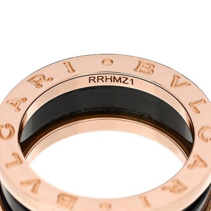 Bulgari 18K Rose Gold Black Ceramic B.Zero1 Two-Band Ring 51 5.75 5 of 5