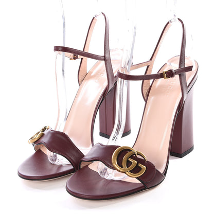 Gucci Lifford Calfskin GG Marmont Ankle Wrap 105mm Sandals 36 Vintage Bordeaux 2 of 10