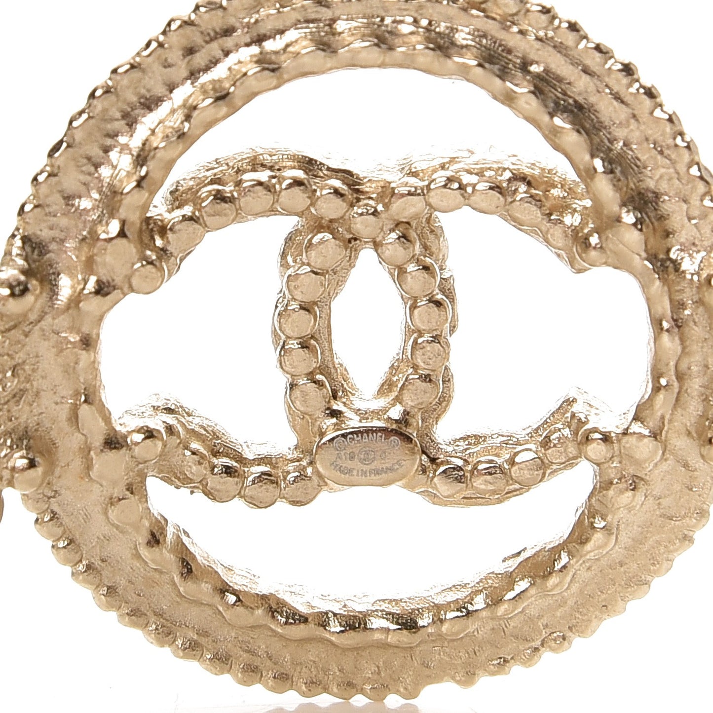 Metal Pearl Strass CC Bangle Gold Blue Pearly White