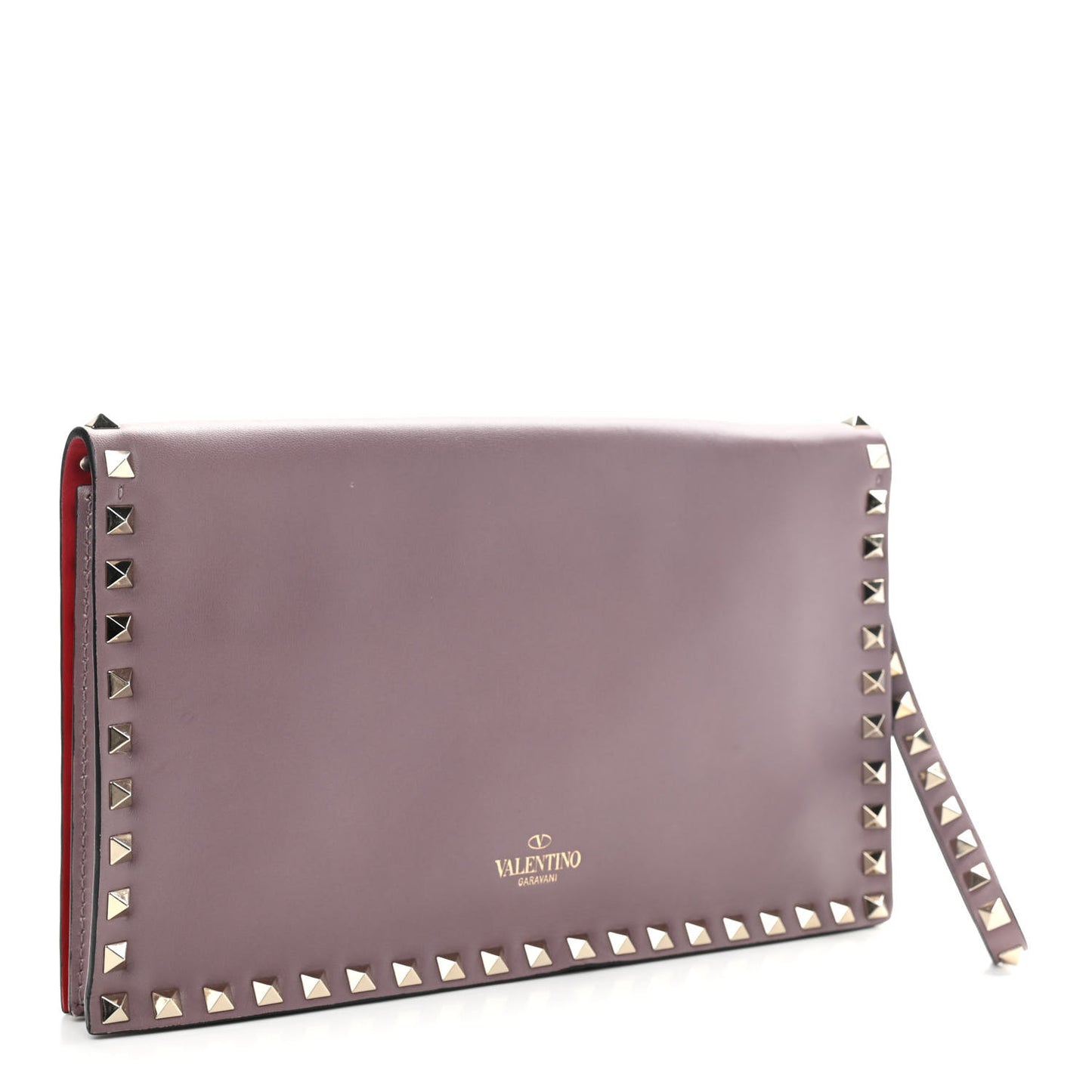 Nappa Rockstud Wristlet Clutch Poudre