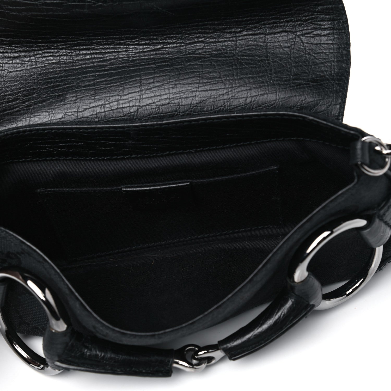 Gucci Monogram Horsebit Chain Clutch Black 4 of 11
