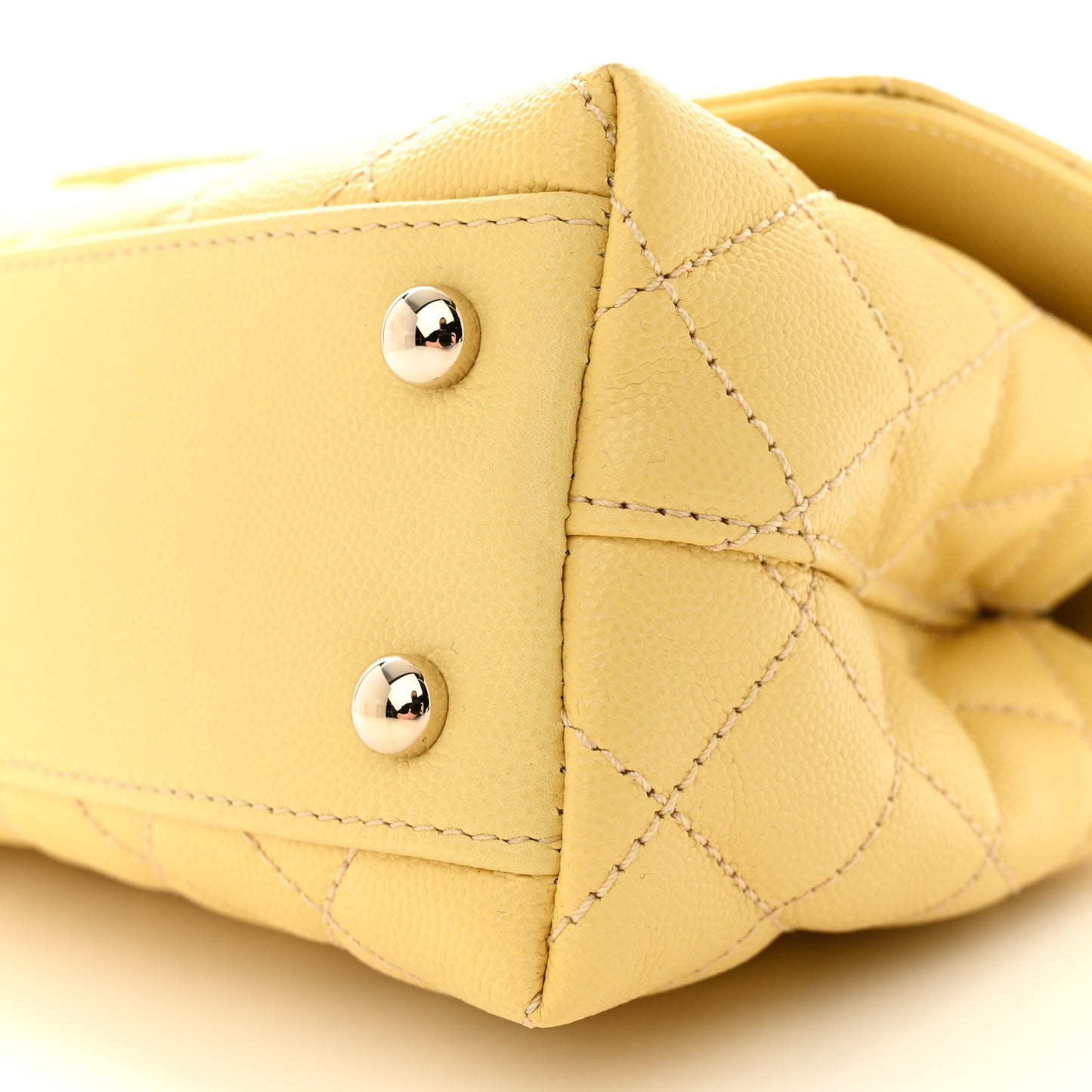 Caviar Quilted Mini Coco Handle Flap Yellow